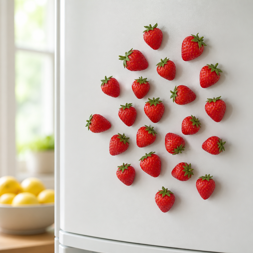 Strawberry fridge magnets